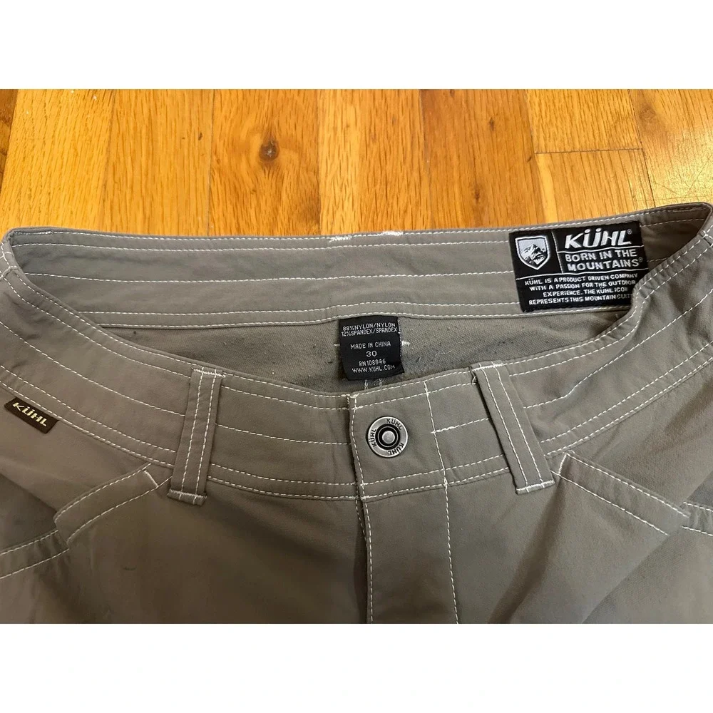 Kuhl Kontra Air Gray Hiking Shorts Men 30 Nylon Stretch Outdoor Cargo